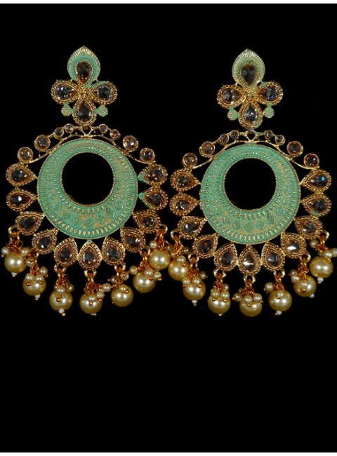 Reverse Ad Earrings With Meenakari Work